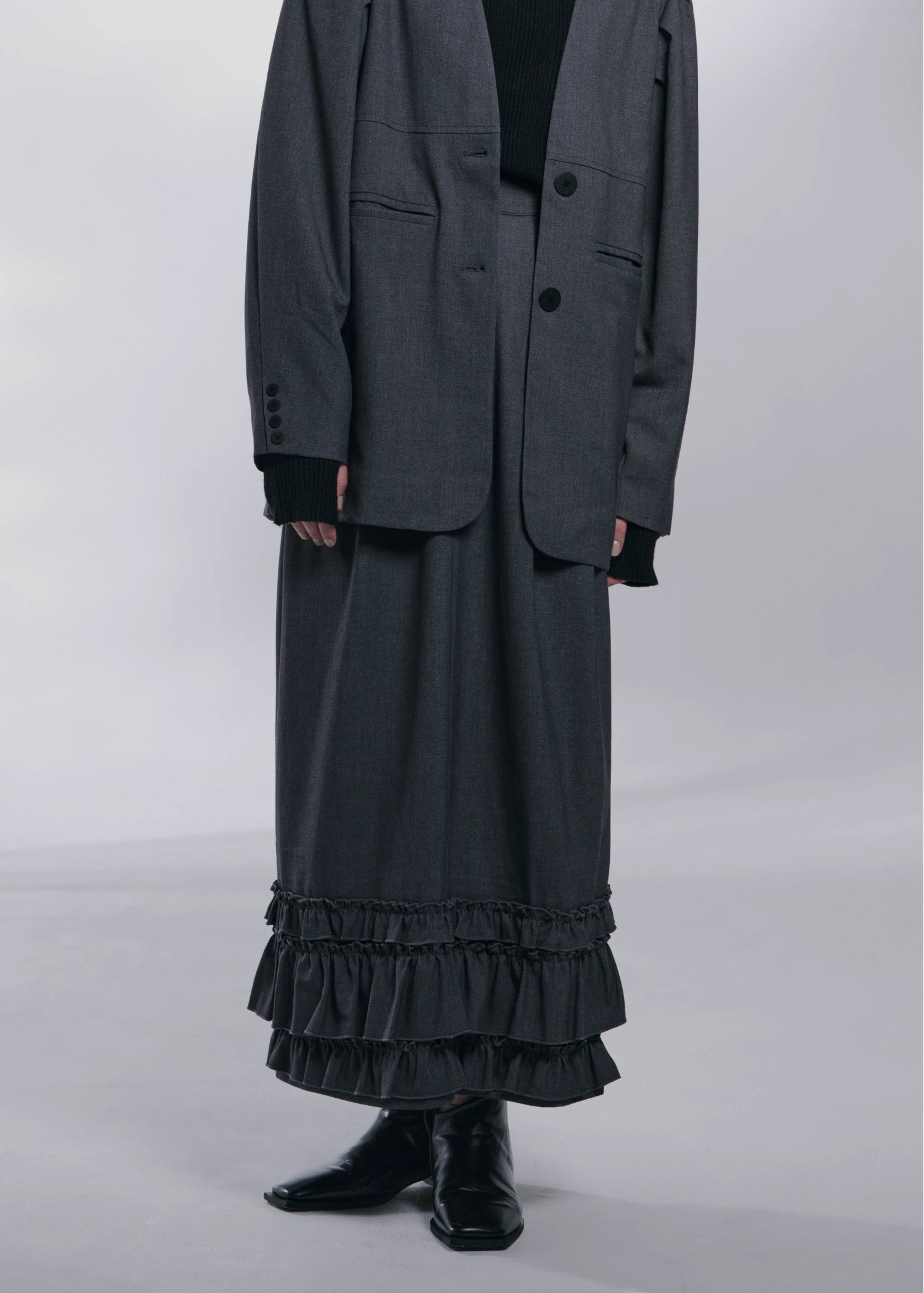 hem frill tuck pencil SK