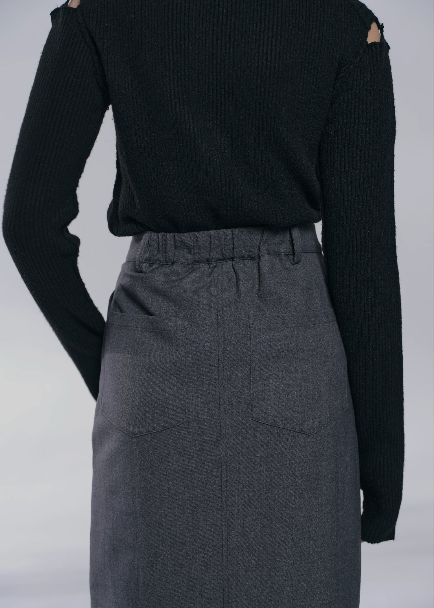 hem frill tuck pencil SK