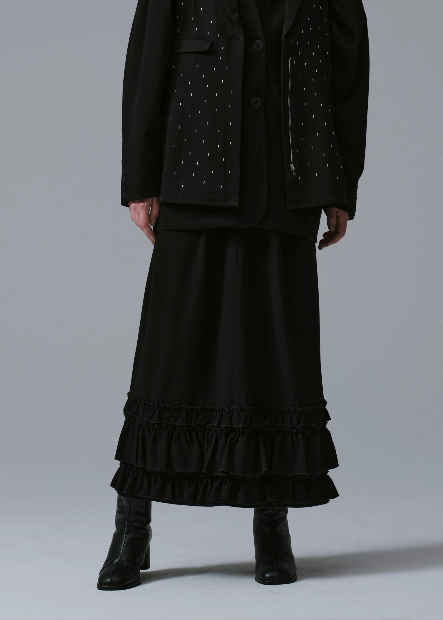 hem frill tuck pencil SK