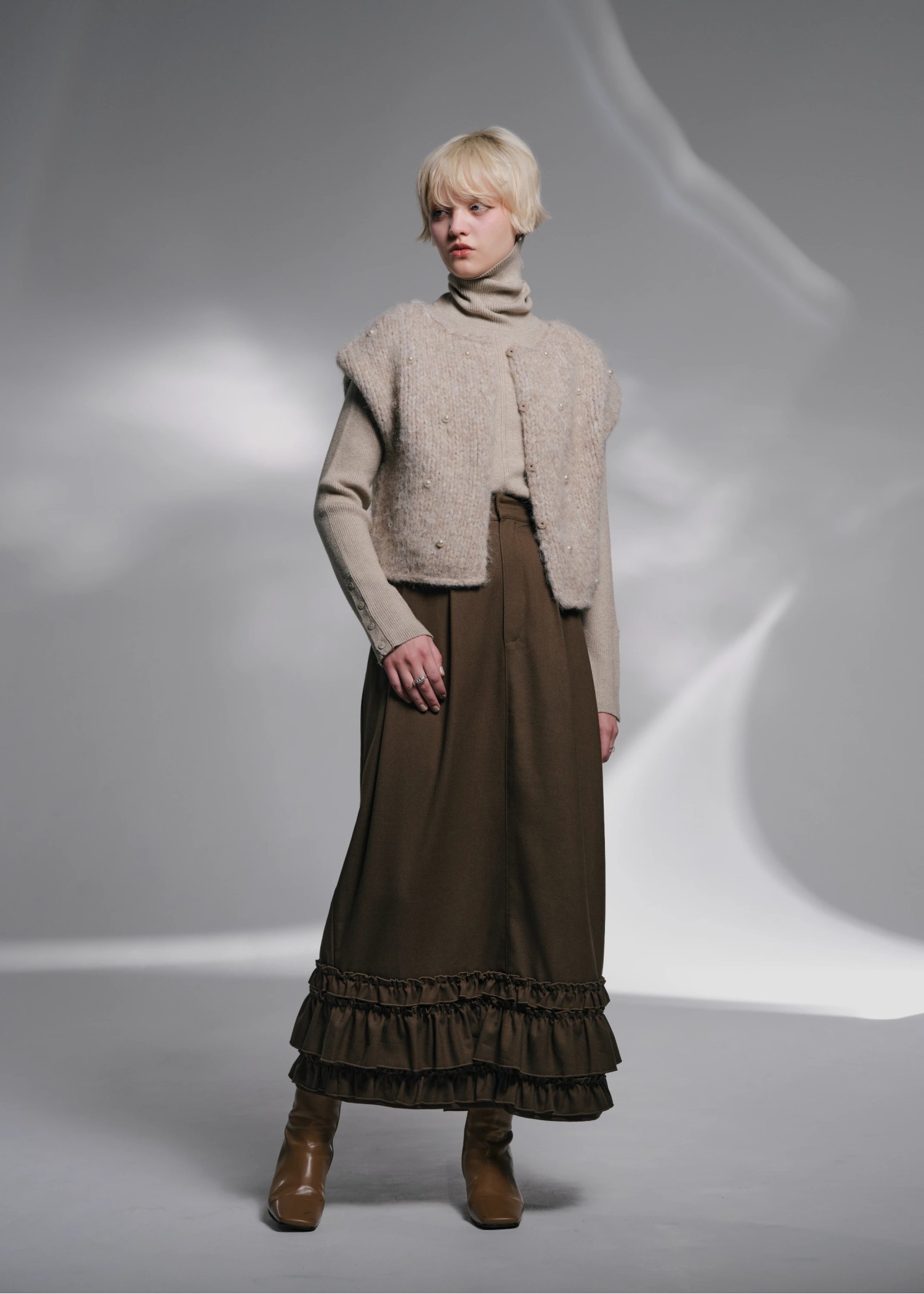 hem frill tuck pencil SK