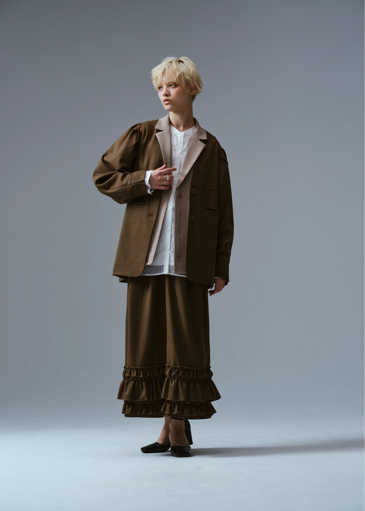 hem frill tuck pencil SK