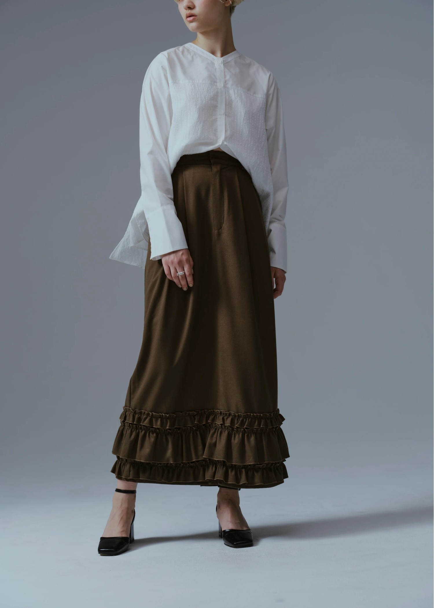 hem frill tuck pencil SK