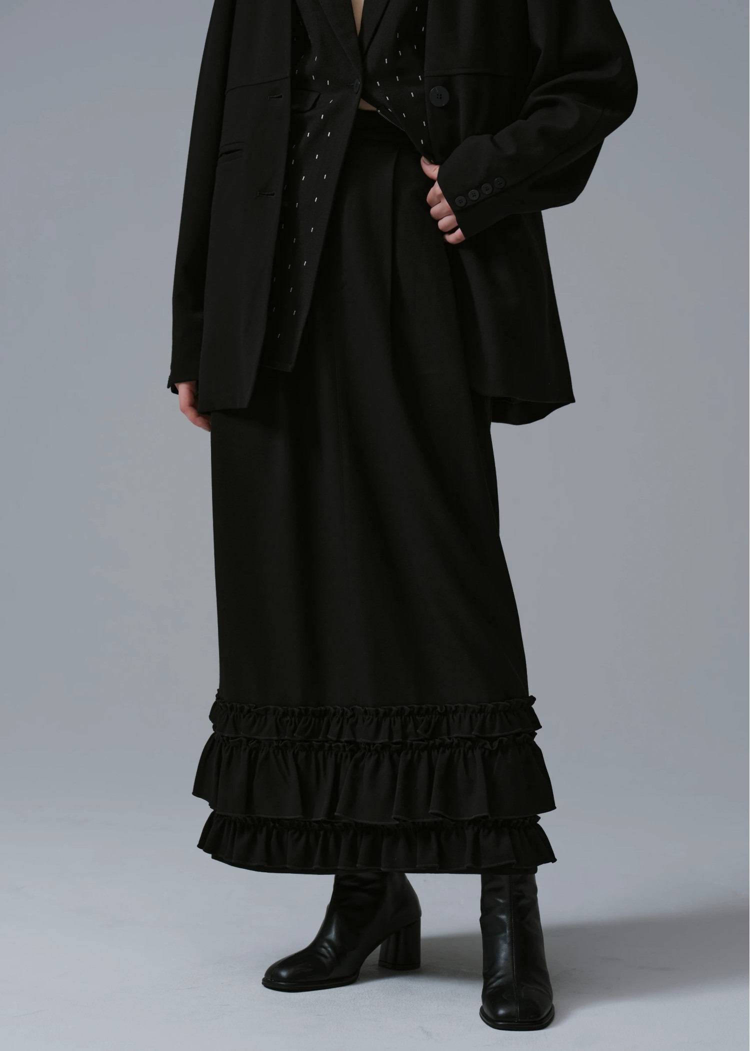 hem frill tuck pencil SK