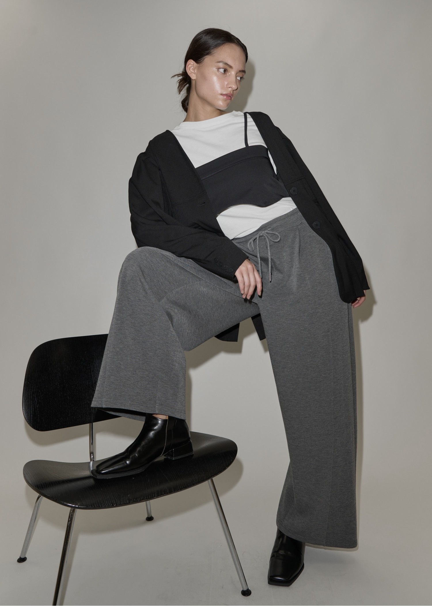 georgette bustier & side tuck skirt SET UP