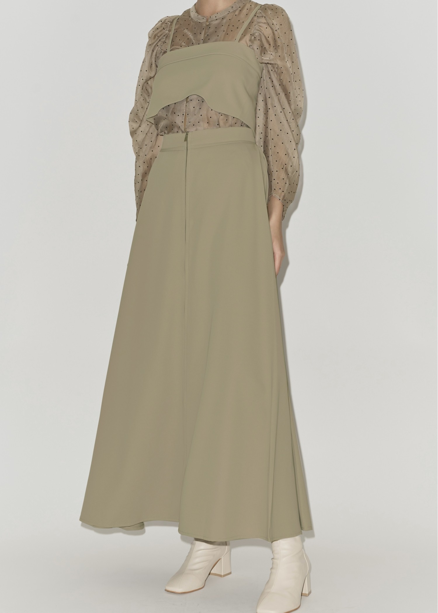 georgette bustier & side tuck skirt SET UP