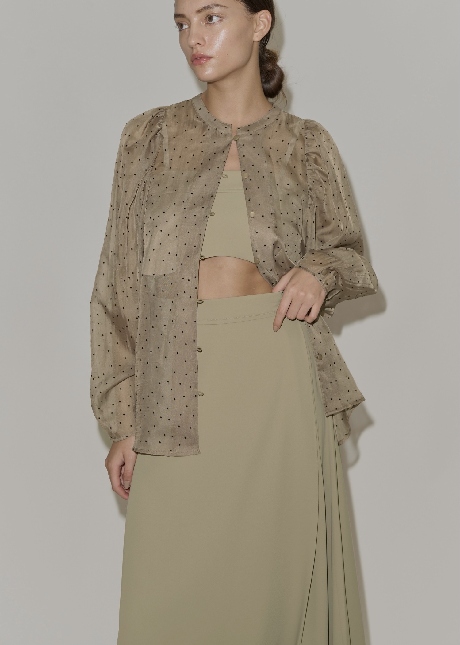 georgette bustier & side tuck skirt SET UP