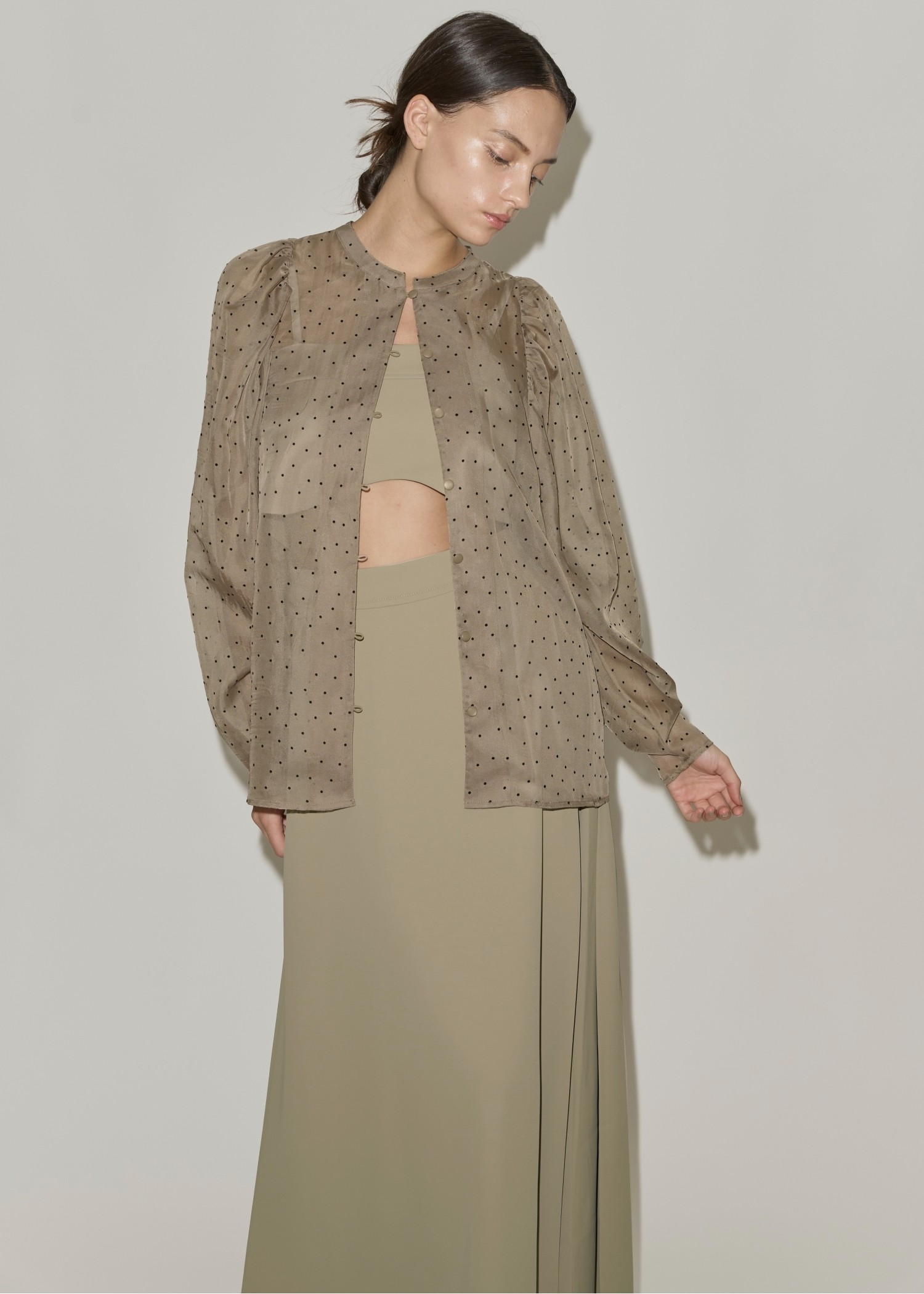 georgette bustier & side tuck skirt SET UP