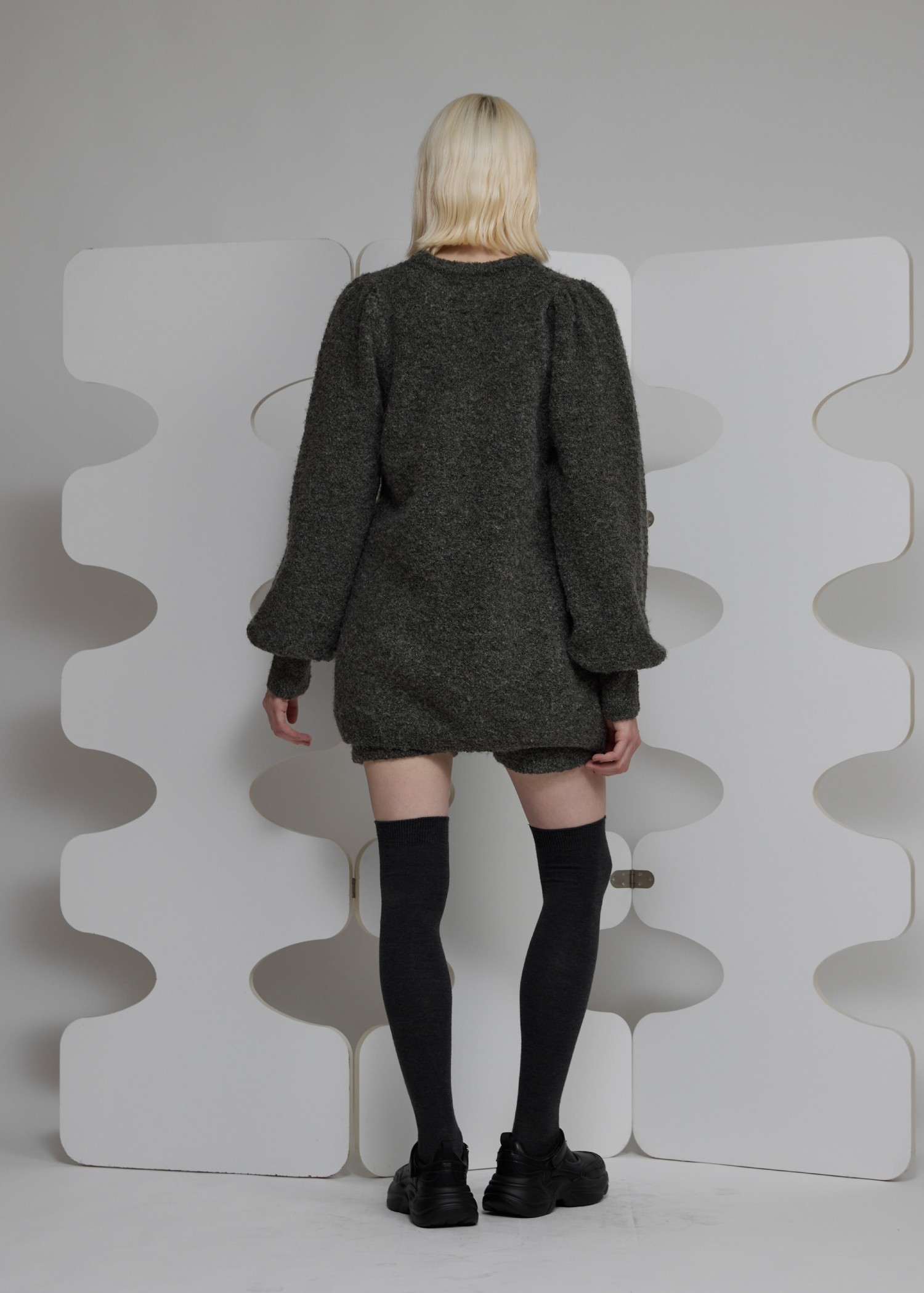 mortice neck S/PT set knit OP