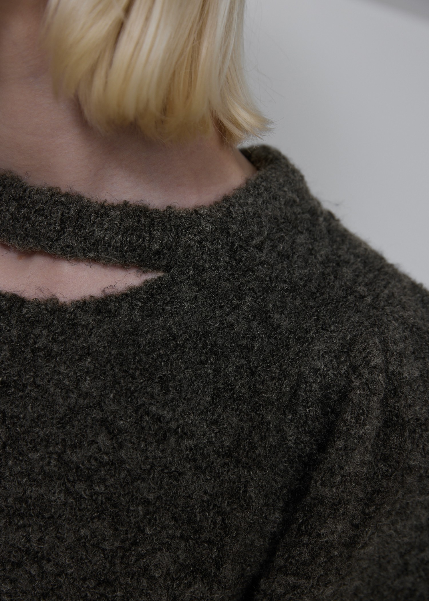 mortice neck S/PT set knit OP