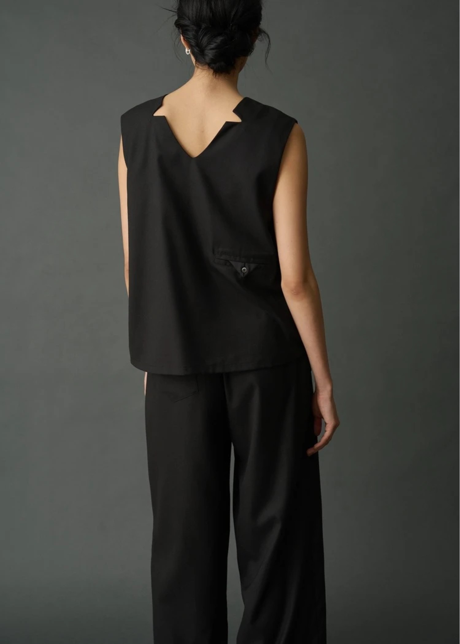 2way incision neck fringe no sleeve tops