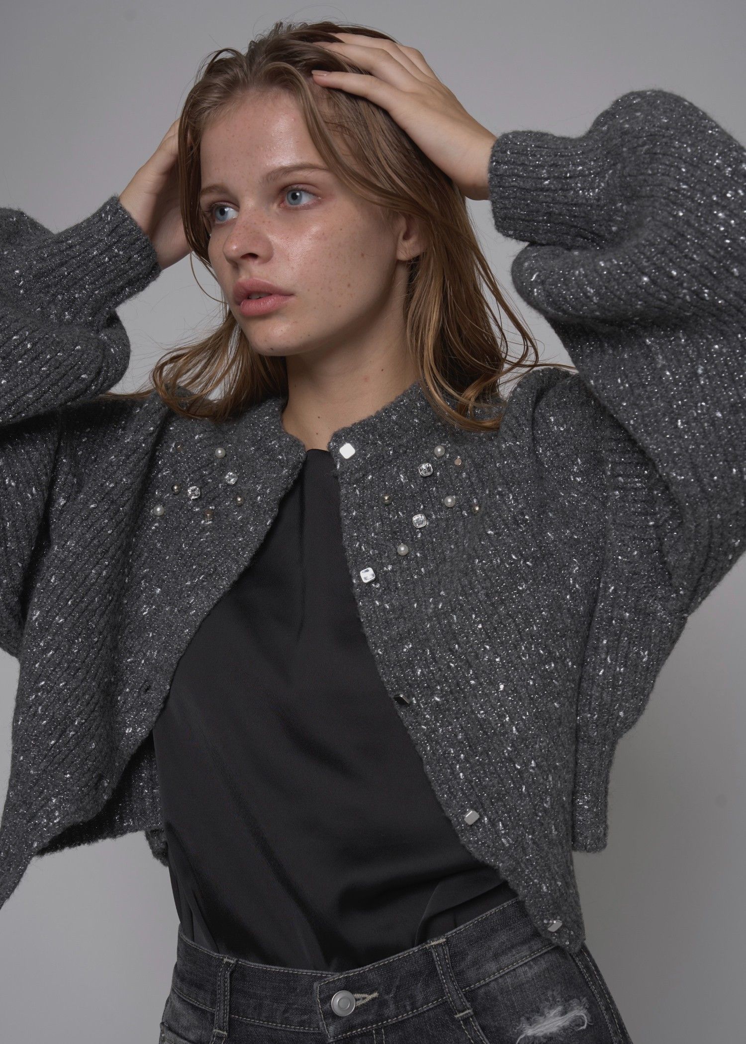 side rib shirt detail long cuffs tops