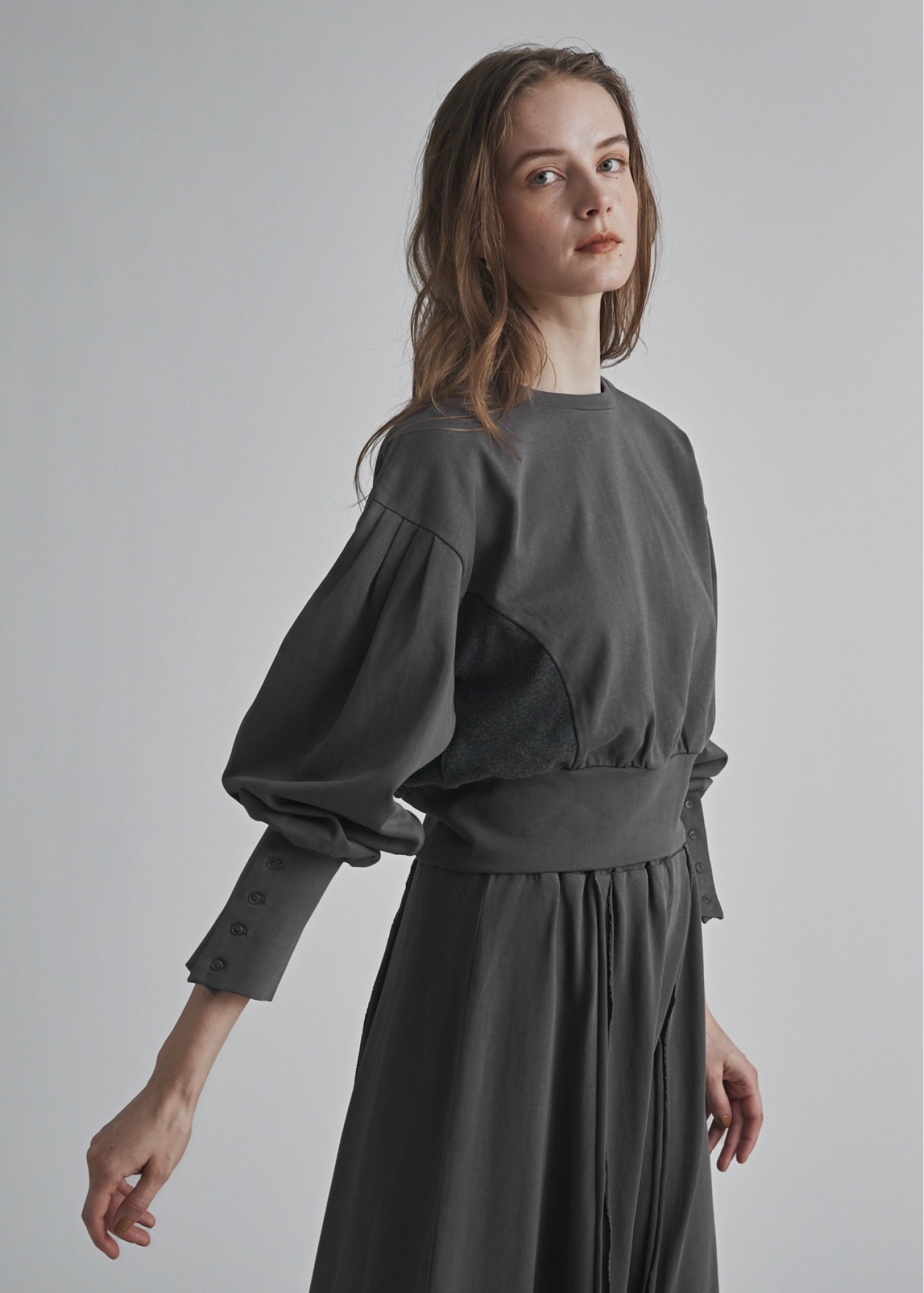 side rib shirt detail long cuffs tops