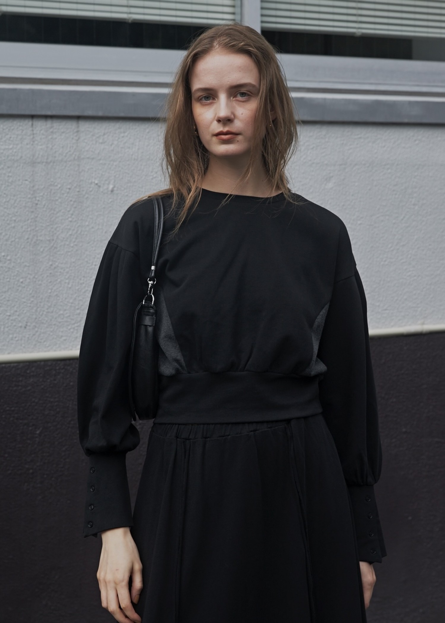 side rib shirt detail long cuffs tops