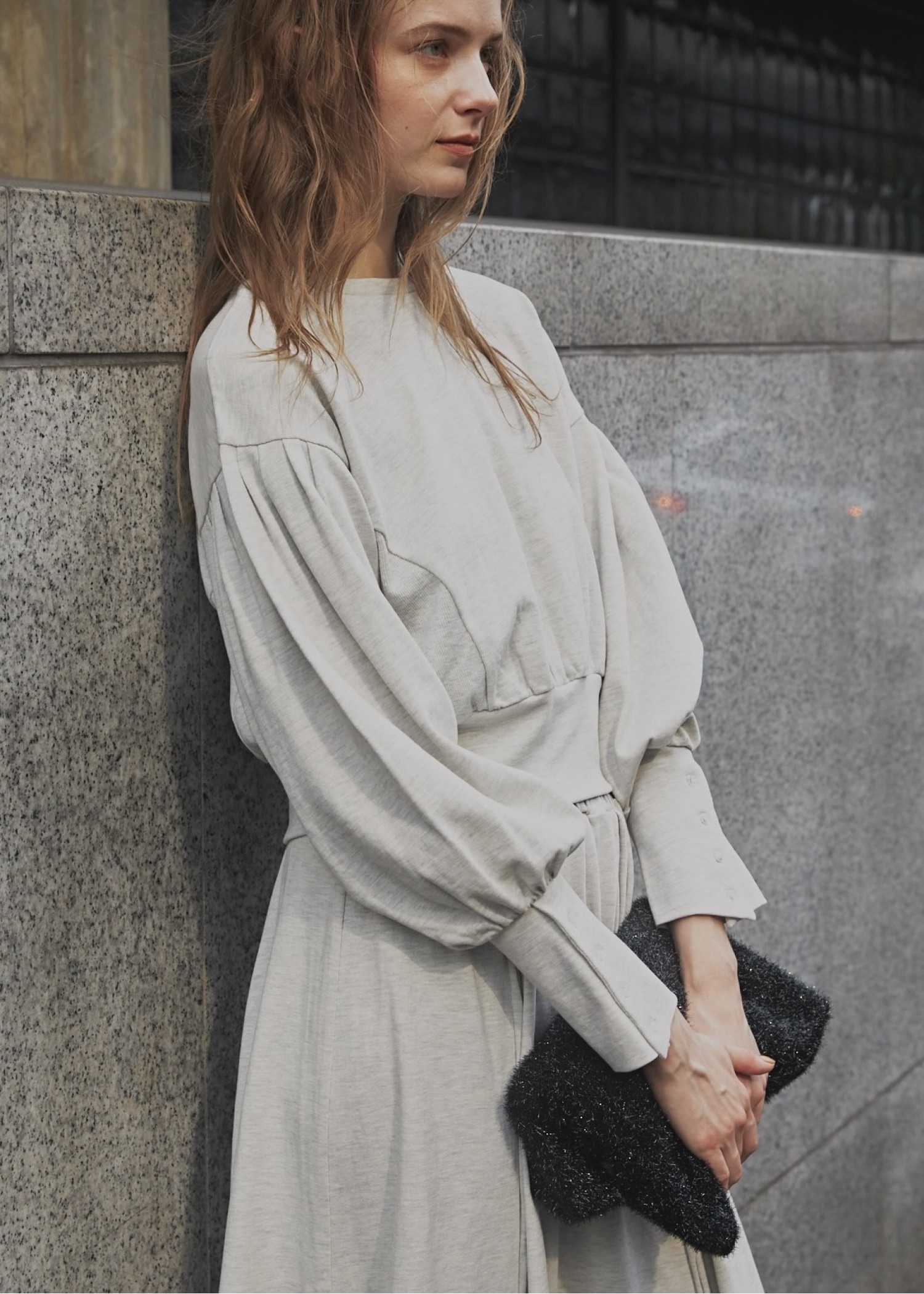 side rib shirt detail long cuffs tops