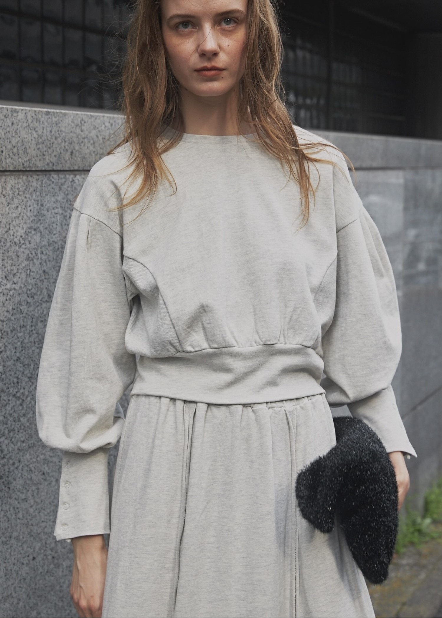 side rib shirt detail long cuffs tops