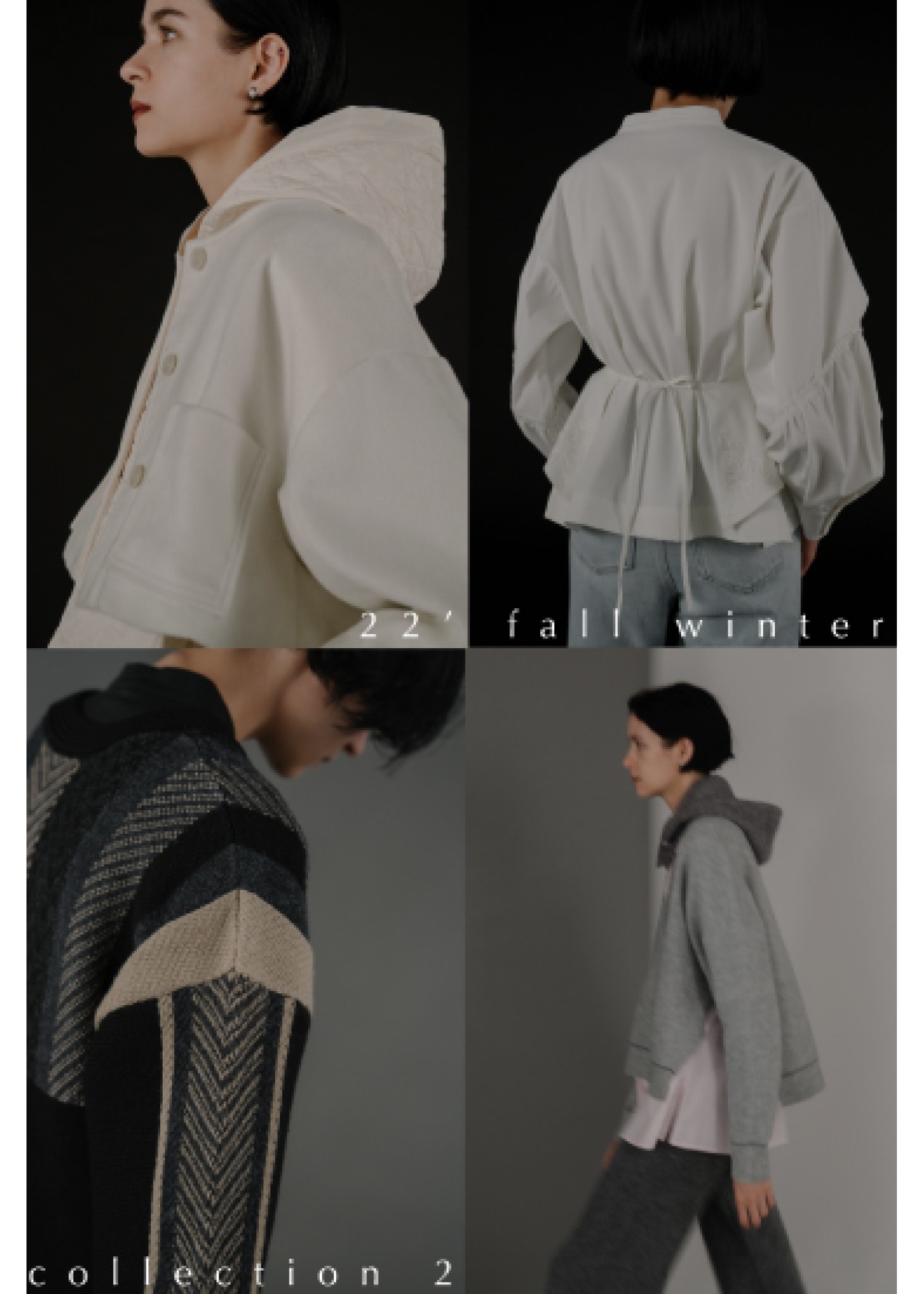 short cropped ring button 3way sweat