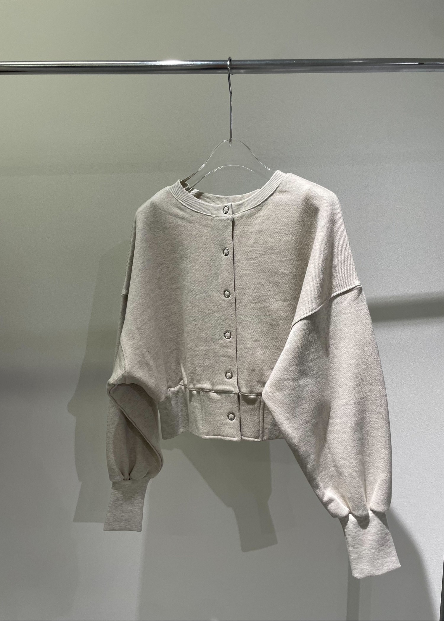 short cropped ring button 3way sweat