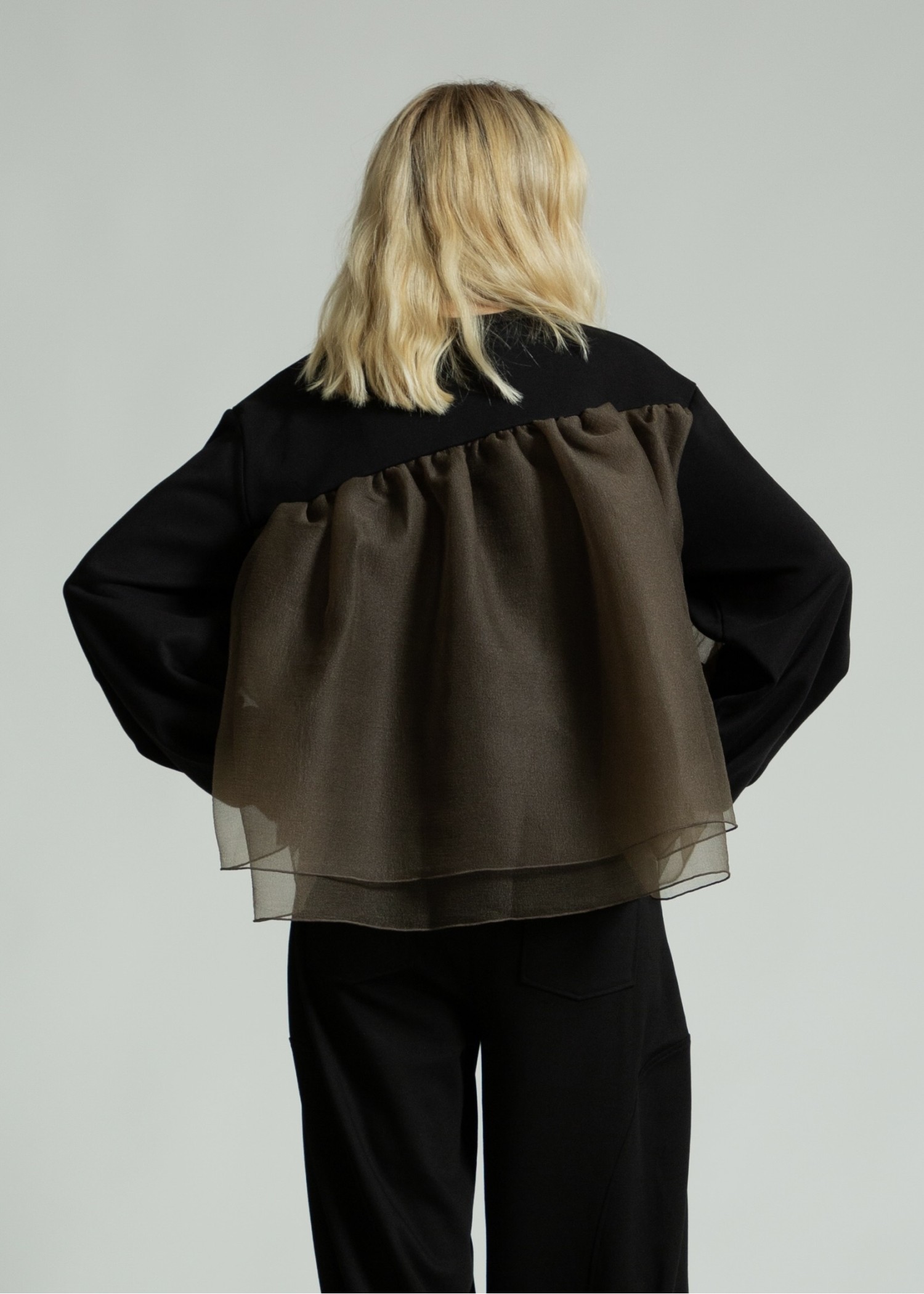 slant organdy docking sweat tops