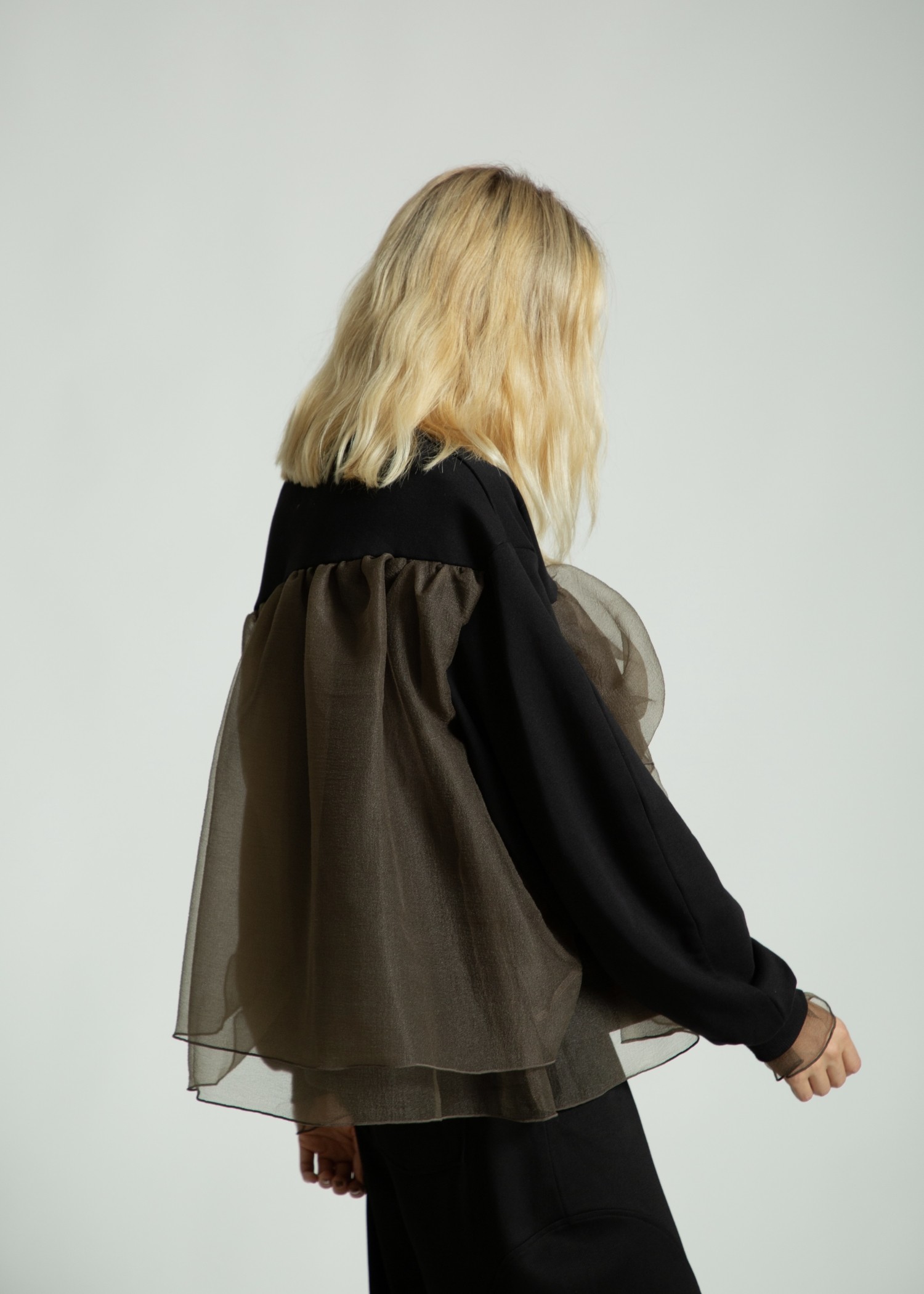 slant organdy docking sweat tops