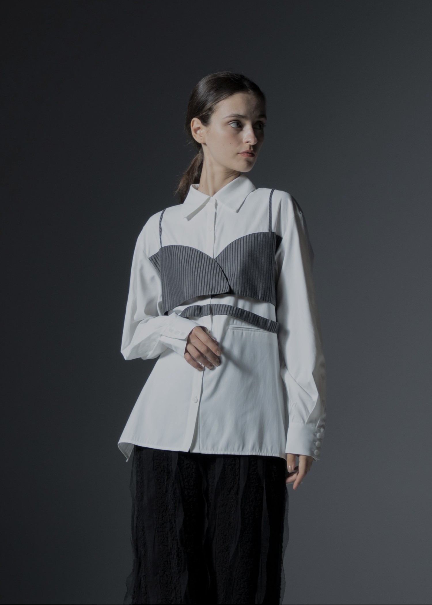 bustier layered stripe mixture SH