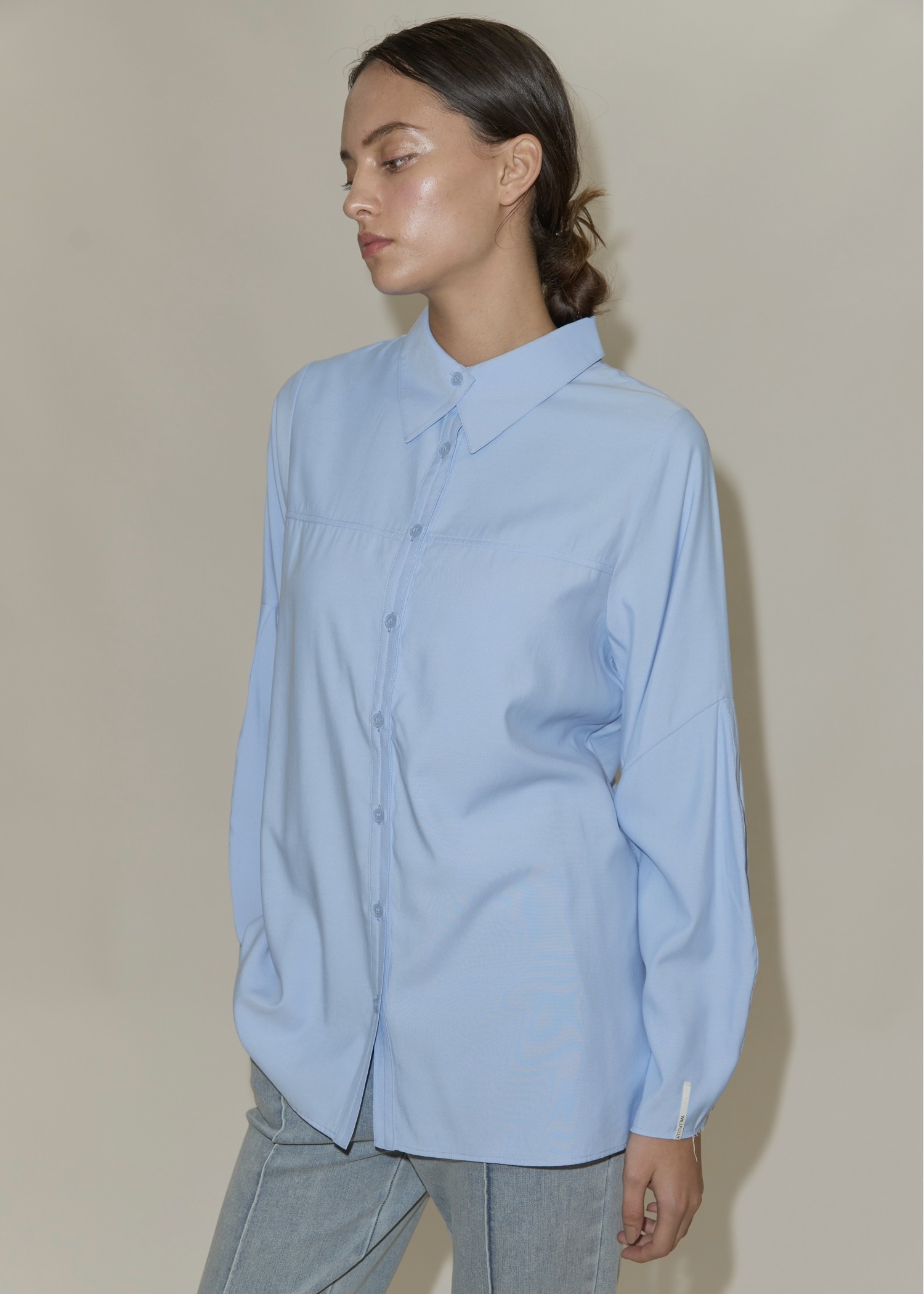 overlap collar cut off sleeve SH