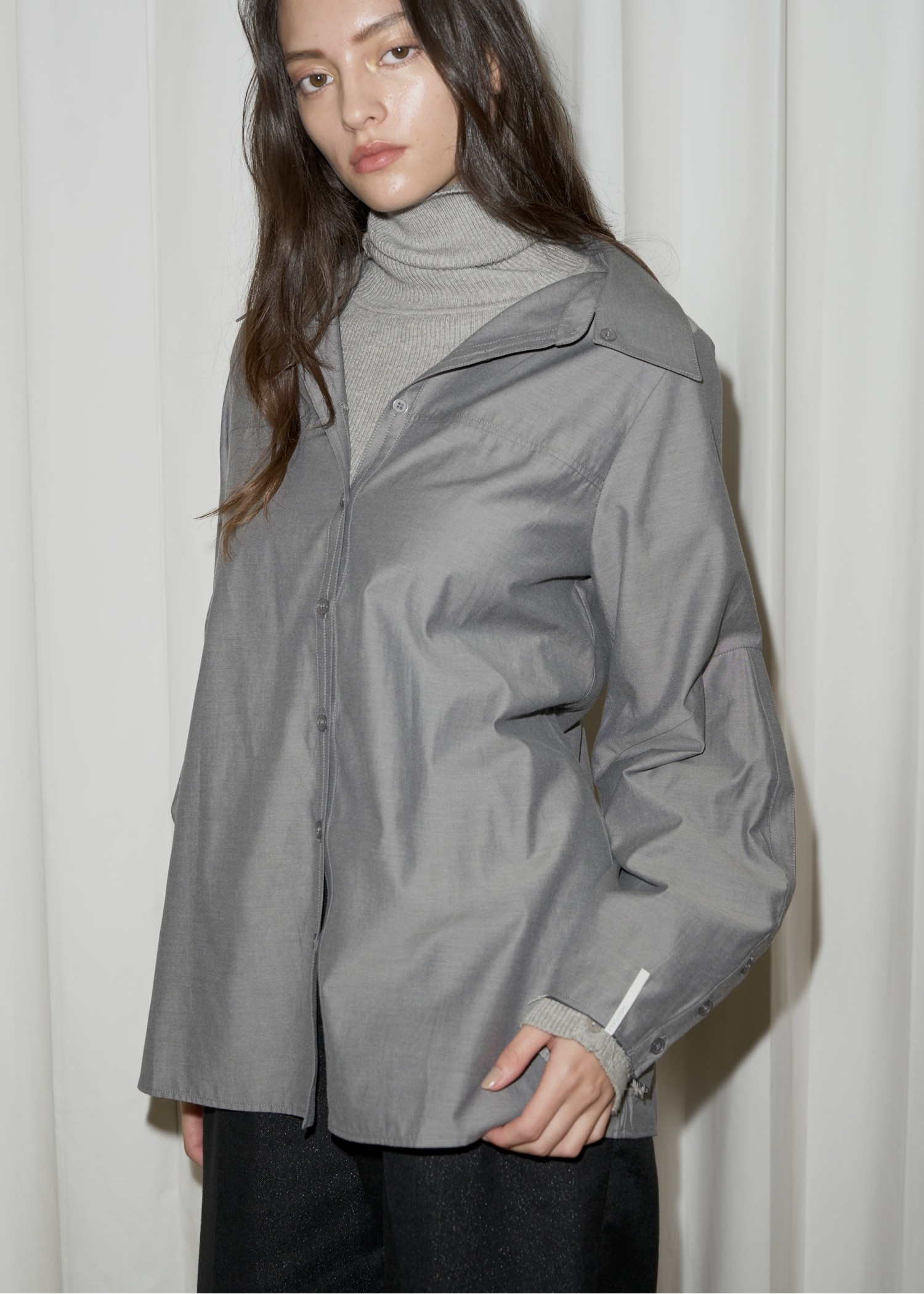 overlap collar cut off sleeve SH