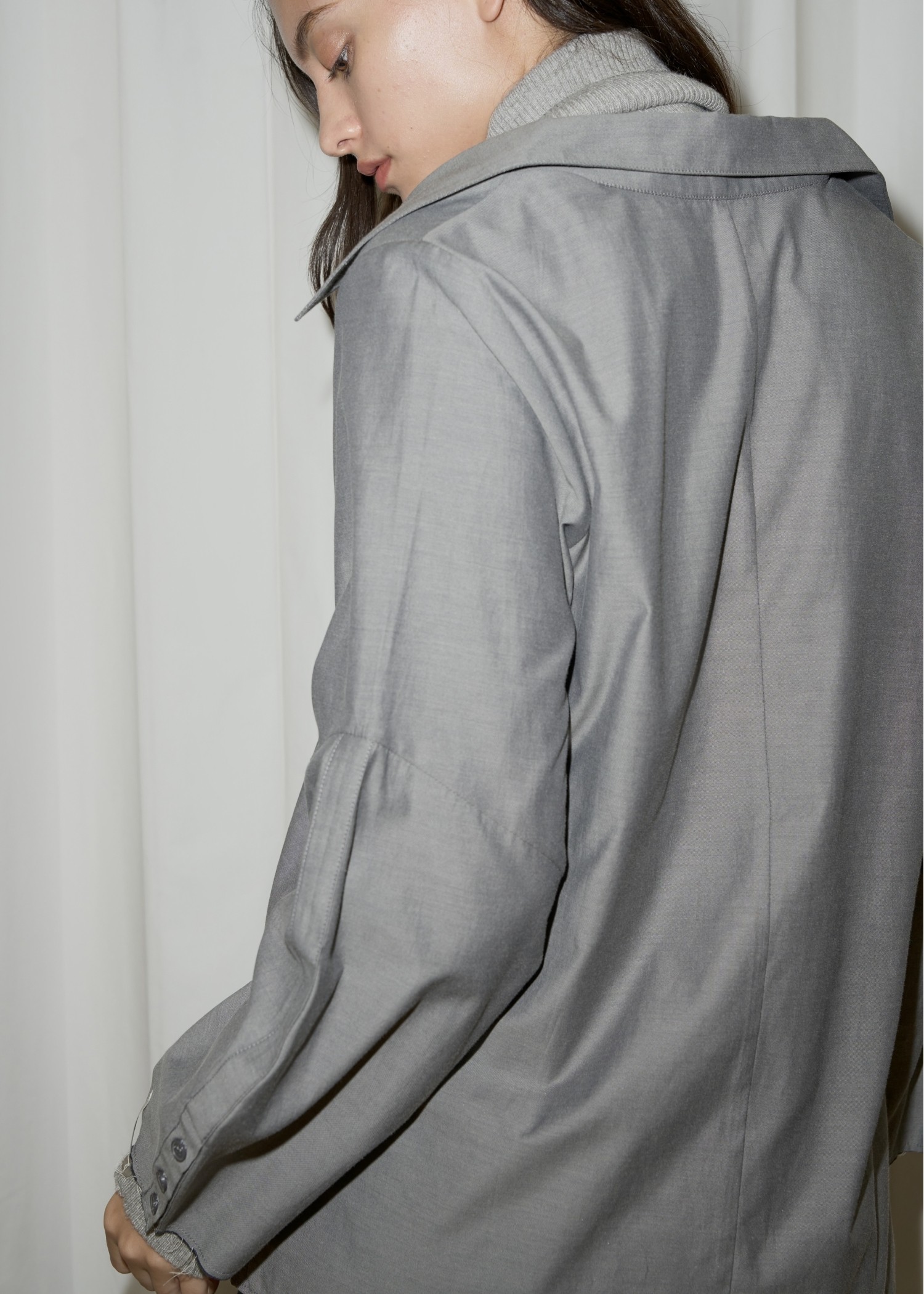 overlap collar cut off sleeve SH