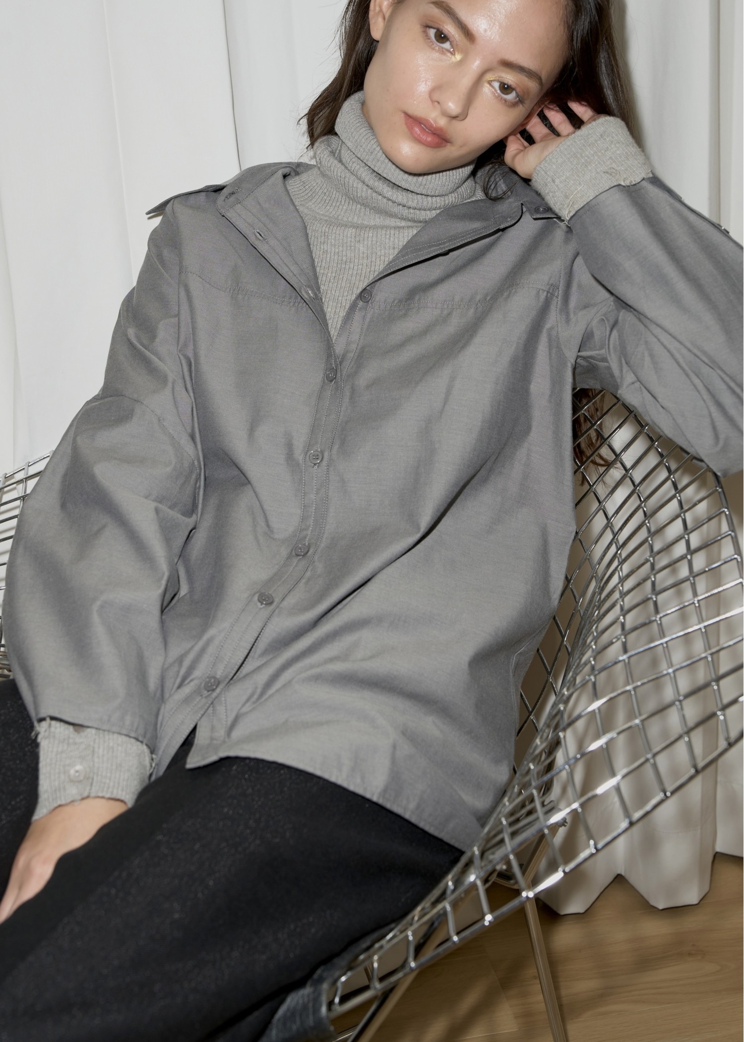 overlap collar cut off sleeve SH