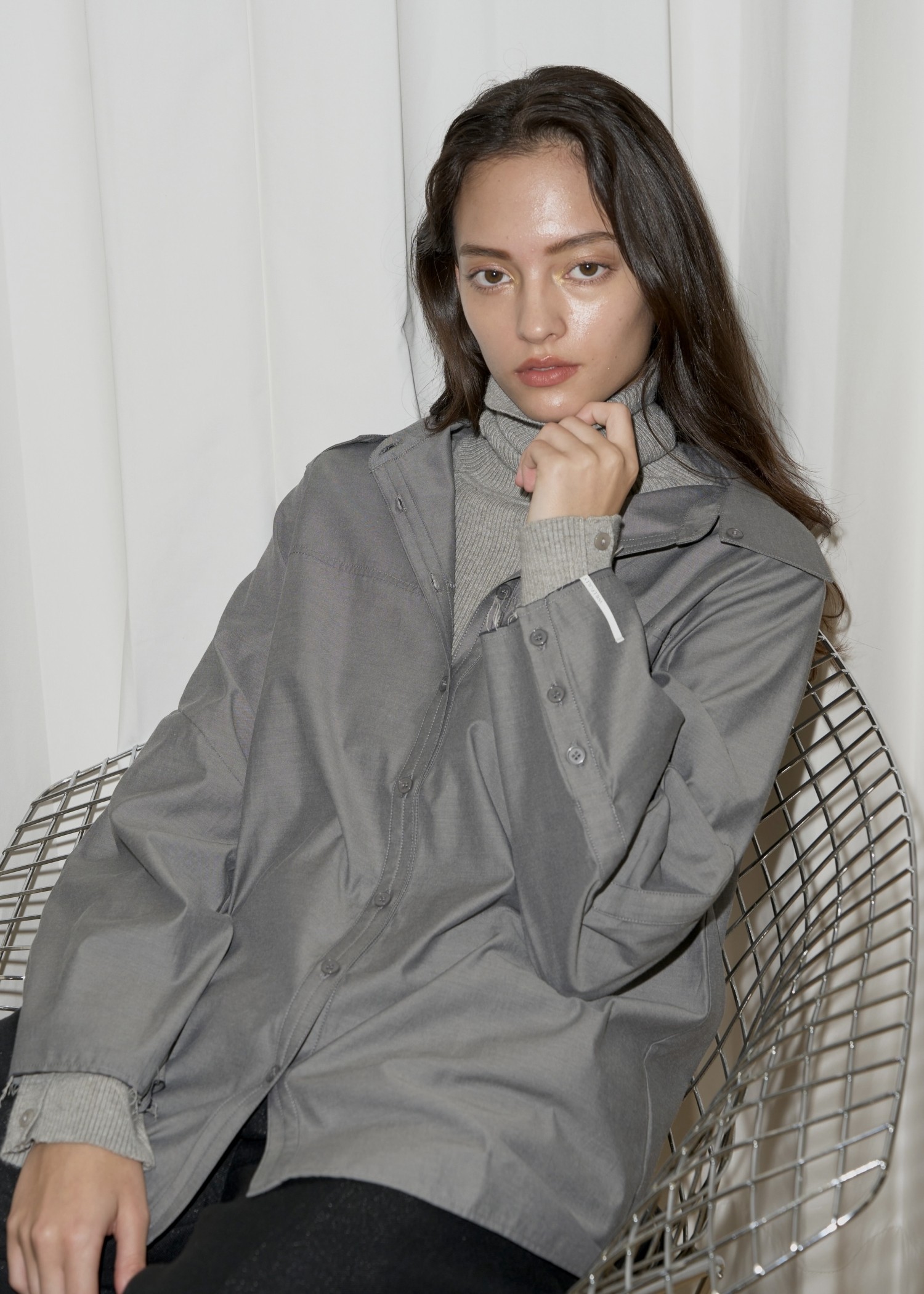 overlap collar cut off sleeve SH