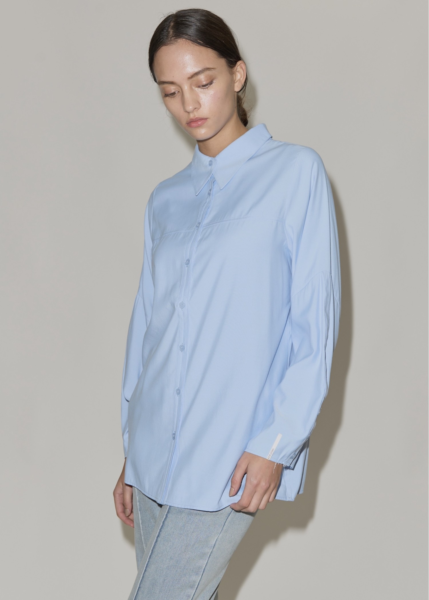overlap collar cut off sleeve SH