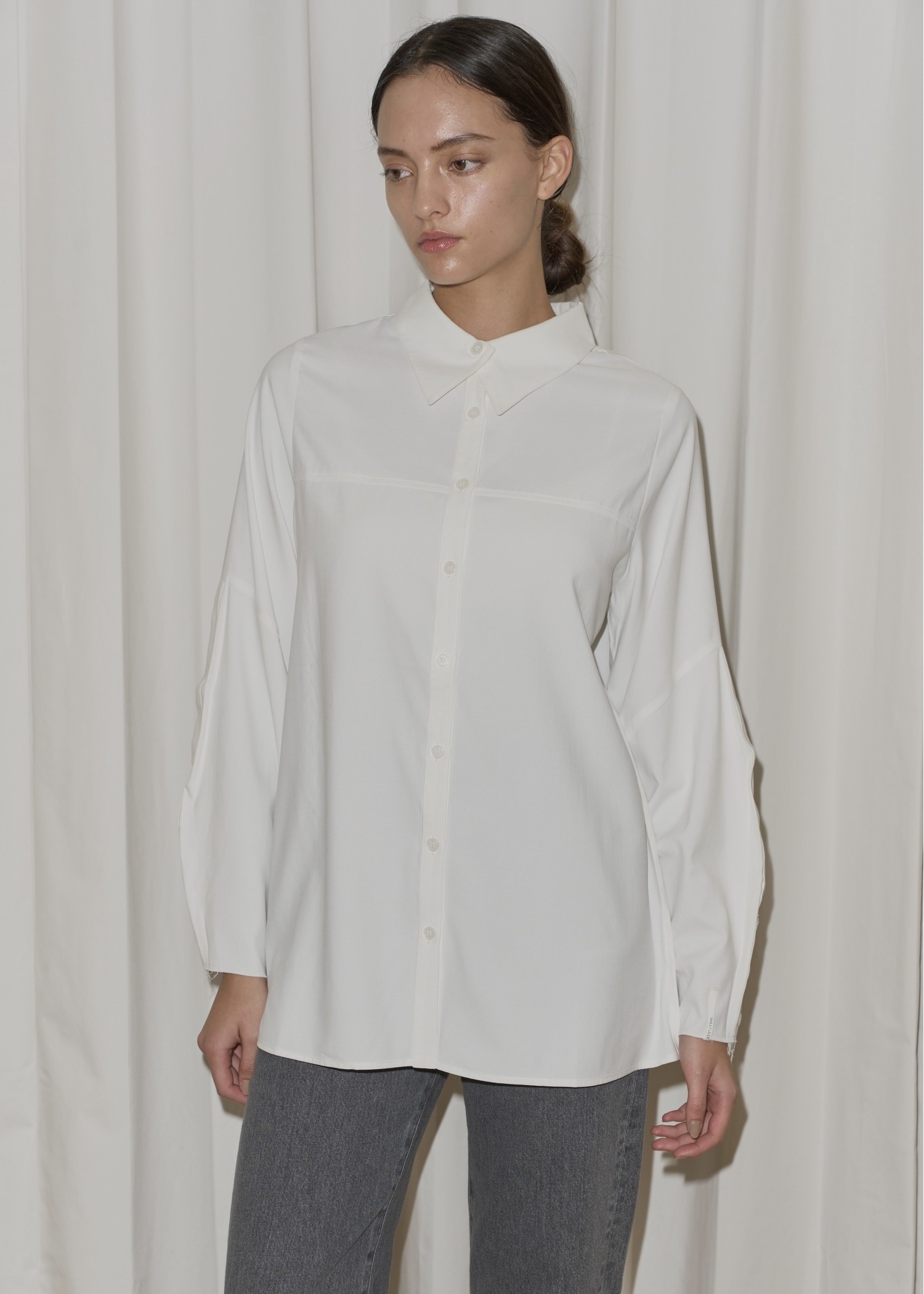 overlap collar cut off sleeve SH