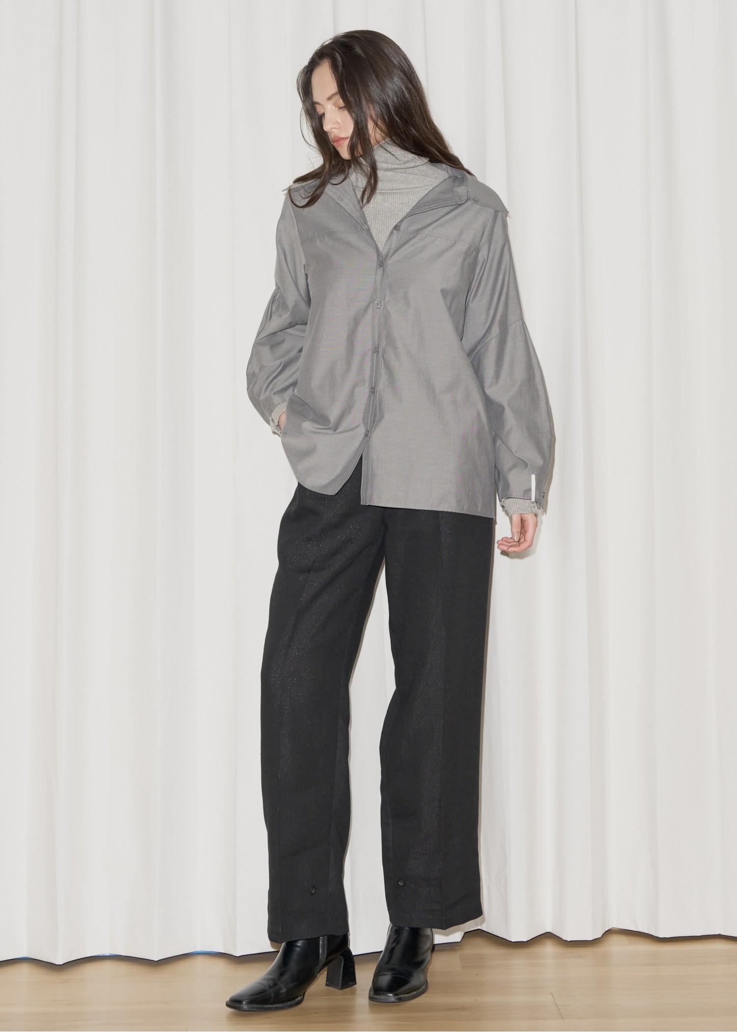 overlap collar cut off sleeve SH