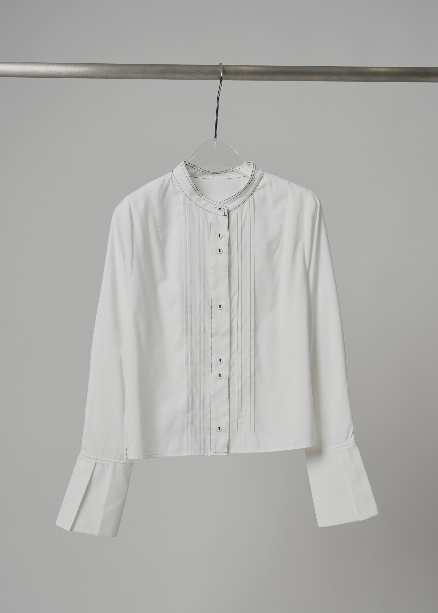 band collar pin tuck short SH