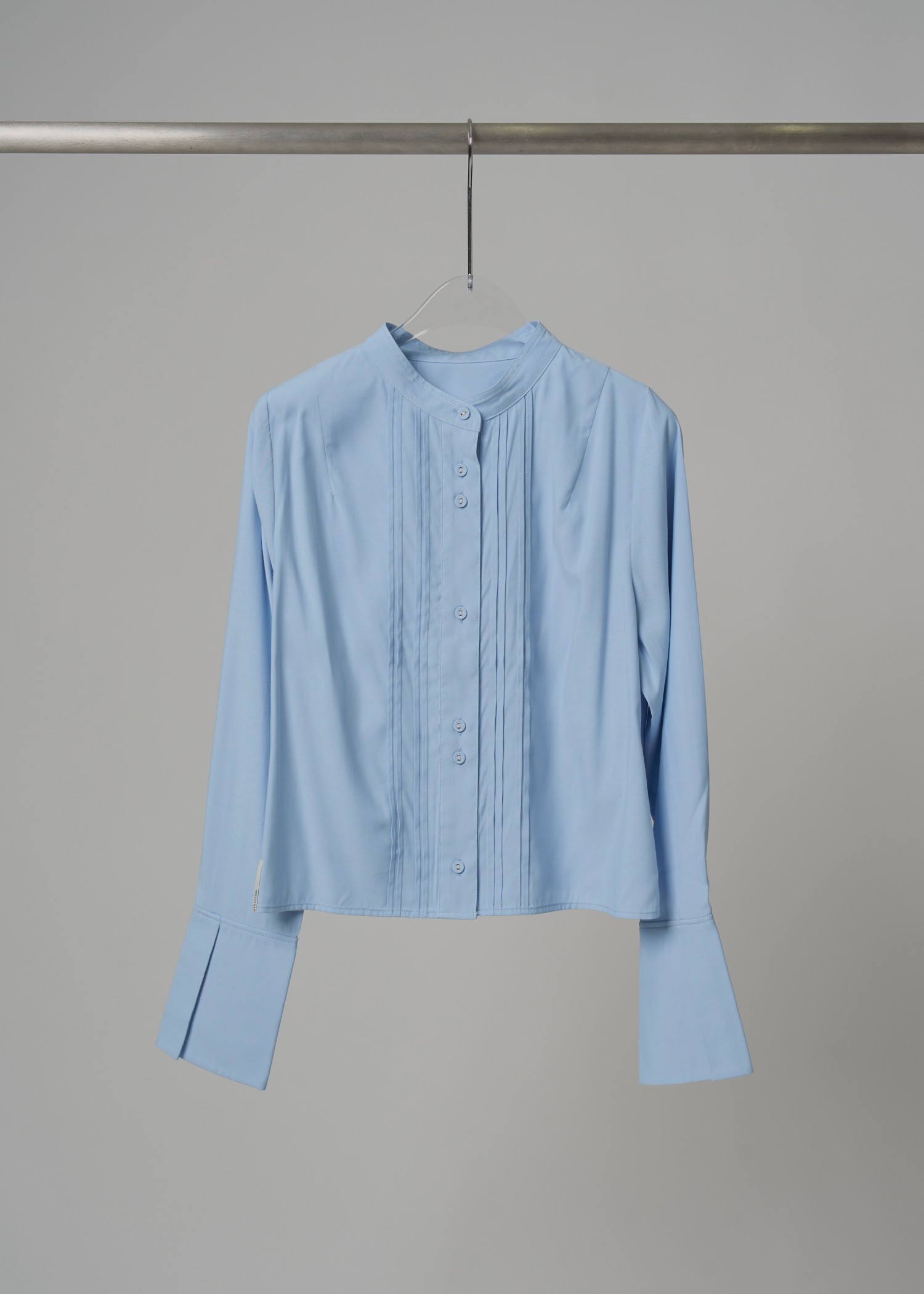 band collar pin tuck short SH