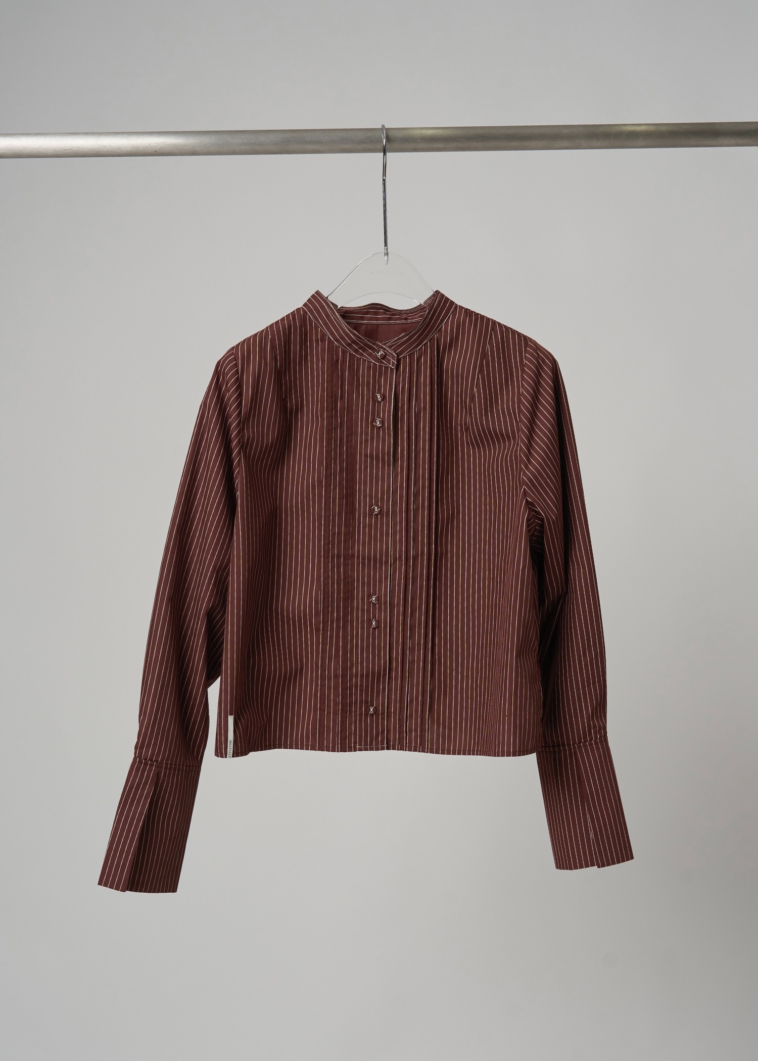 band collar pin tuck short SH